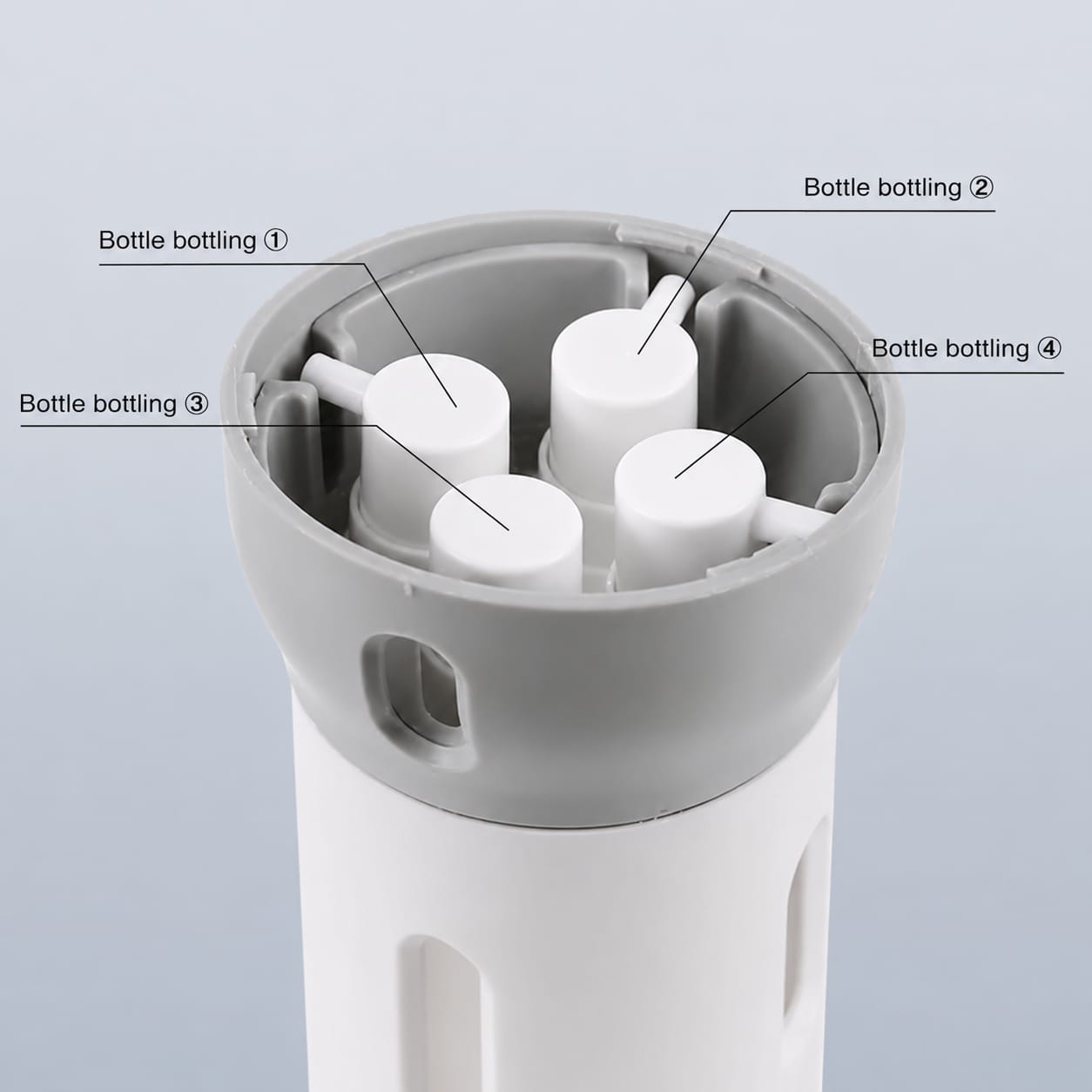4 in 1 Travel Size Refillable Dispenser Bottle Set | PET Pump Leak-Proof Plastic Containers for Shampoo, Lotion, Cosmetic Liquids | Compact & Portable Travel Toiletries Storage Organizer (Grey)
